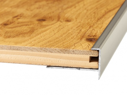 Schodový profil pro podlahy do 15,5 mm Küberit 813 Imitace nerezi F2