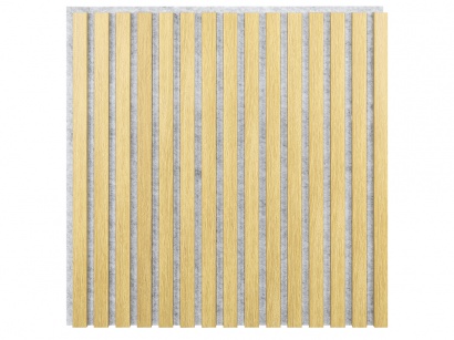 Woodele Dense Tile 13 lamelový obklad na šedém filcu Dub světlý 600x600